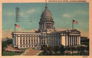 Vintage Postcard 1938 View of Wisconsin State Capitol Madison Wisconsin WI