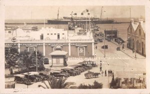 Las Palmas Spain Muelle Santa Catalina Steamer at Dock Real Photo PC AA48801