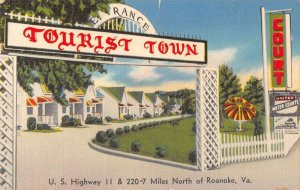Roanoke Virginia Tourist Town Motel Court Vintage Postcard AA36059