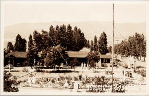 Penticton BC Henderson Lakeshore Auto Camp Unused Russell RPPC Postcard F68