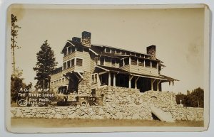 RPPC Rapid City South Dakota State Lodge Rise Photo Old Automobiles Postcard V4