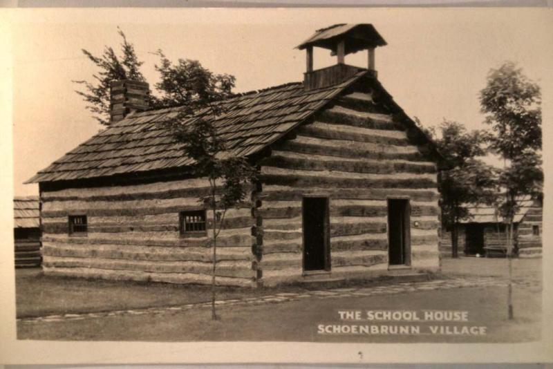 Old Rppc Schoenbrunn Log Cabin School House New Philadelphia