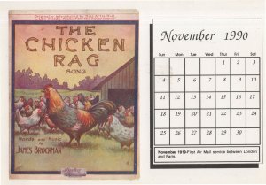 The Chicken Rag Song American Farmer Calendar Postcard