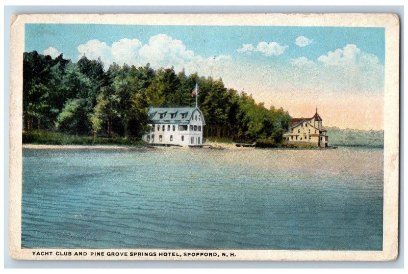 1922 Yacht Club & Pine Grove Springs Hotel Spofford Hampshire Vintage Postcard