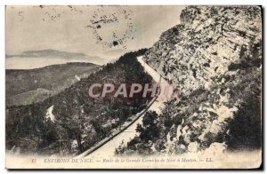 Old Postcard Nice surroundings Route de la Grande Corniche Nice Menton