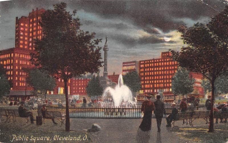 Cleveland Ohio 1909 Postcard Public Square