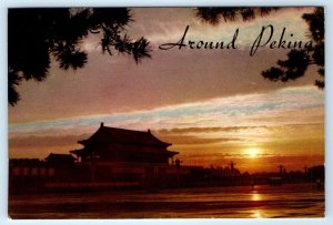 Views Around Peking Sunset CHINA 4x6 Postcard