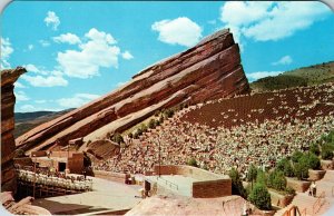 Red Rocks Theatre Amphitheater Denver Mountain Parks Colorado Chrome  Postcard  