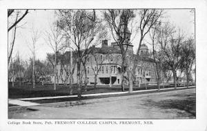 Fremont Nebraska College Campus Book Store Antique Postcard K18365