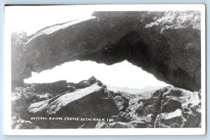 Idaho ID Postcard RPPC Photo Natural Bridge Crater Of The Moon c1940's Vintage