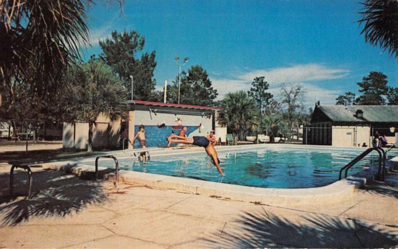 Orange City Florida Campgrounds Pool View Vintage Postcard K39783 