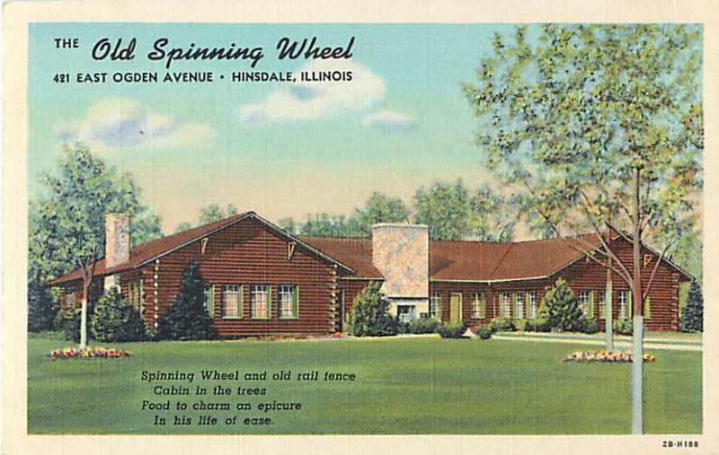 The Old Spinning Wheel Restaurant Hinsdale Illinois Postcard