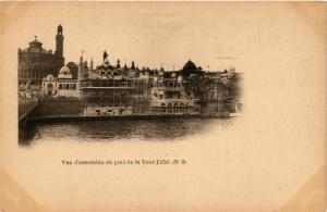 CPA AK PARIS EXPO 1900 vue d'ensemble du pied de la Tour Eiffel (576047)