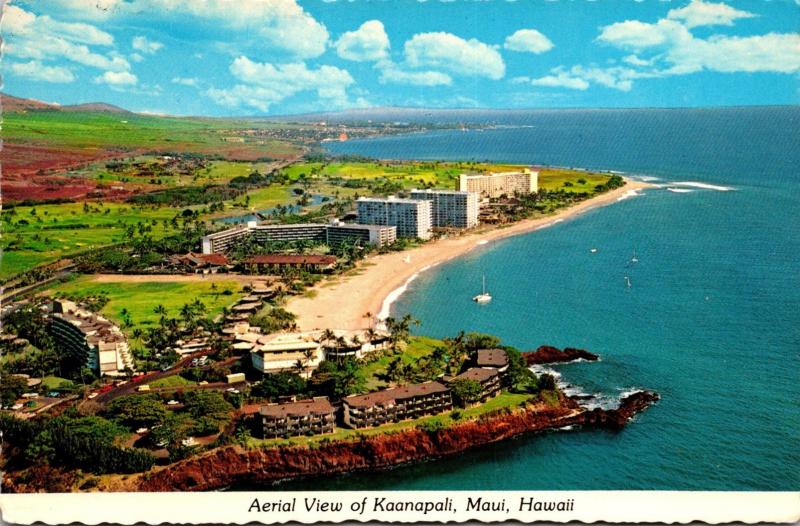 Hawaii Maui Aerial View Of Kaanapali Beach 1980