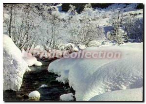 Modern Postcard Winter in our Mountains Feerie neiguese