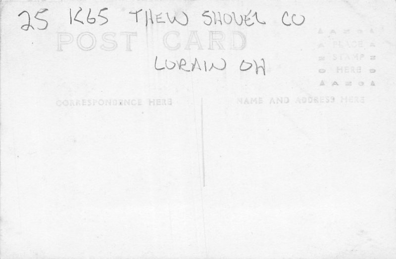 J57/ Lorain Ohio RPPC Postcard c1910 Thew Steam Shovel Machine 312 