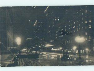 Divided-Back MICHIGAN AVENUE AT NIGHT Chicago Illinois IL ho8981