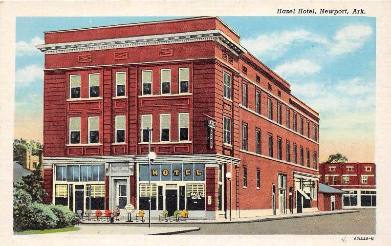 C34/ Newport Arkansas AR Postcard c1940s Hazel Hotel Building