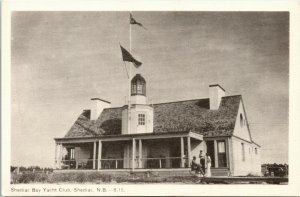 Postcard New Brunswick Shediac The Yacht Club at Shediac Bay Old Cars ~1940 K29