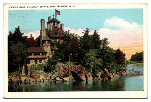 1926 Castle Rest, Pullman Estate, Landscape, Thousand Islands, NY Postcard