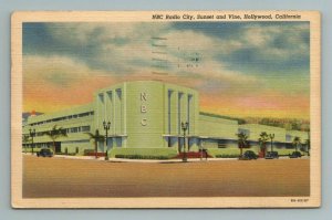 NBC Radio City Sunset and Vine Hollywood California Postcard 