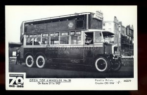 pp2422 - Southdown Bus - Open top 6 Wheeler No.28 c1927,Pamlin Postcard No.M2379