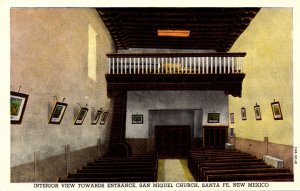 New Mexico Santa Fe San Miguel Church Interior View Towards Entrance