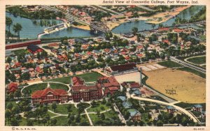 1939 Concordia College Campus In Aerial View Fort Wayne Indiana Posted Postcard