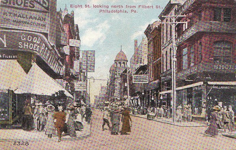 Postcard 8th St Looking N Filbert St Philadelphia PA