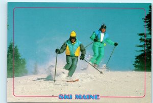 Ski Maine Association Skiing Retro 1980s Ski Gear Outfits 4x6 Postcard D18