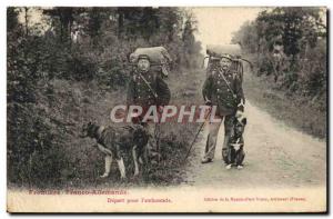 Old Postcard Frontiere Franco German Customs Customs Depart for & # 39embusca...