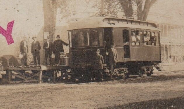 Middle Grove NY RPPC c1910 TROLLEY Streetcar GENERAL STORE nr Saratoga Springs