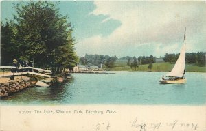 Postcard 1905 Massachusetts Fitchburg The Lake Whalom Park Rotograph MA24-2484