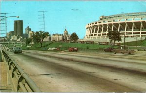 Atlanta Skyline and Stadium Georgia Postcard Posted 1972