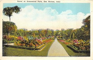 Des Moines Iowa 1930s Postcard Scene At Greenwood Park