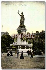 paris Old Postcard Statue of the Republic