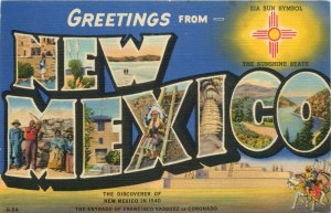 1946 Greetings From New Mexico Vintage Postcard