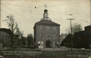 New Castle DE Market Square & Town Hall c1905 Postcard