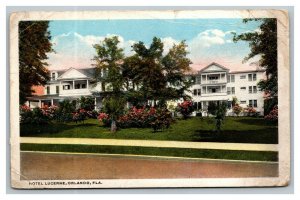 Vintage 1920's Advertising Postcard Hotel Lucerne & Gardens Orlando Florida