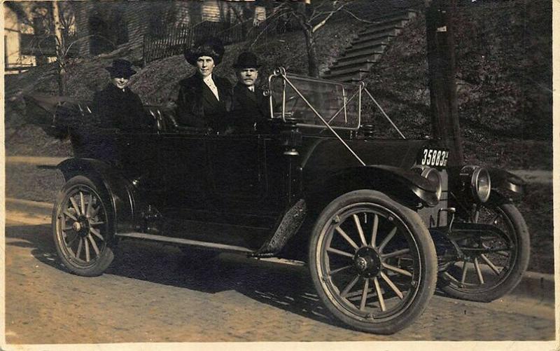 Iowa License Plate #35883 REO Automobile Real Photo Postcard