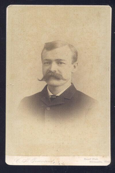 WILLIMANTIC CONNECTICUT CT REAL PHOTO MOUNTED PHOTOGRAPH 1890's MOUSTACHE