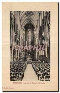 Old Postcard Tourcoing Interior of Eglise St Christophe