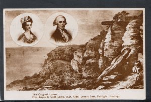 Sussex Postcard - Miss Boyles & Capt Lamb,Lovers Seat,Fairlight,Hastings RS18322