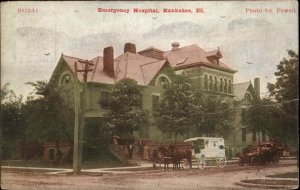 Kankakee Illinois IL Emergency Hospital c1910 Vintage Postcard