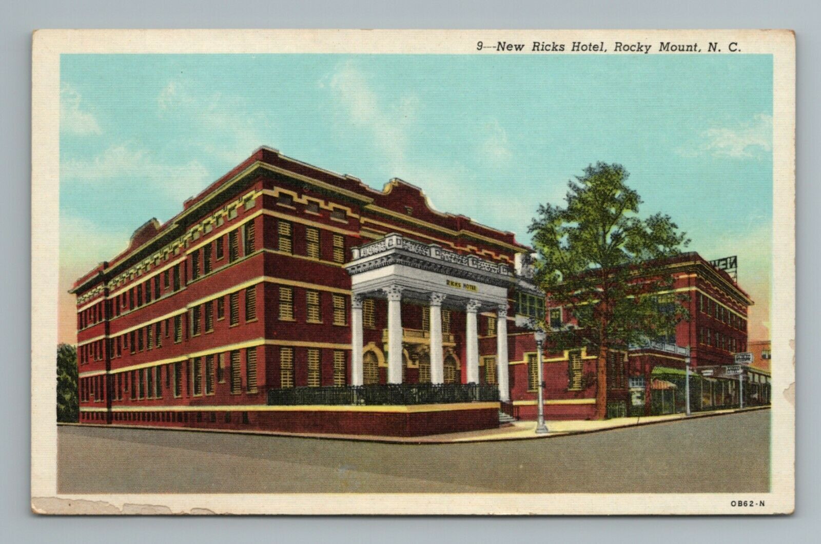 New Ricks Hotel Rocky Mount North Carolina Linen Vintage Postcard