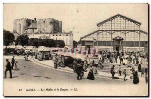 Niort - Les Halles and the Dungeon - Old Postcard