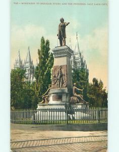 Unused Divided-Back BRIGHAM YOUNG MONUMENT Salt Lake City Utah UT p1395