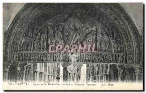 Postcard Old Vezelay Madeleine Church narthex portal Eardrum