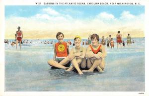 Wilmington North Carolina (Area) Carolina Beach Bathers Antique Postcard V20014 