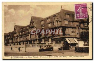 Old Postcard Deauville flowered beach hotel normandy